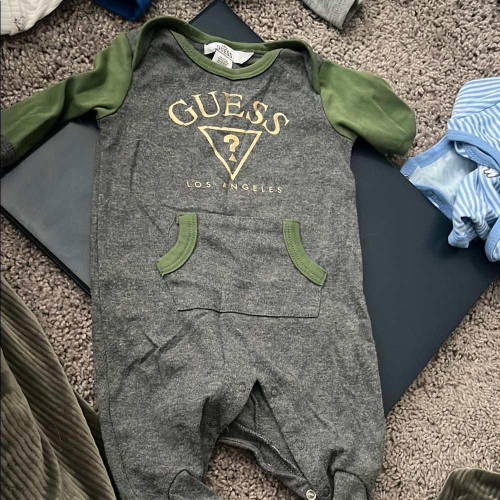 Guess Gray and Green Footies One Piece